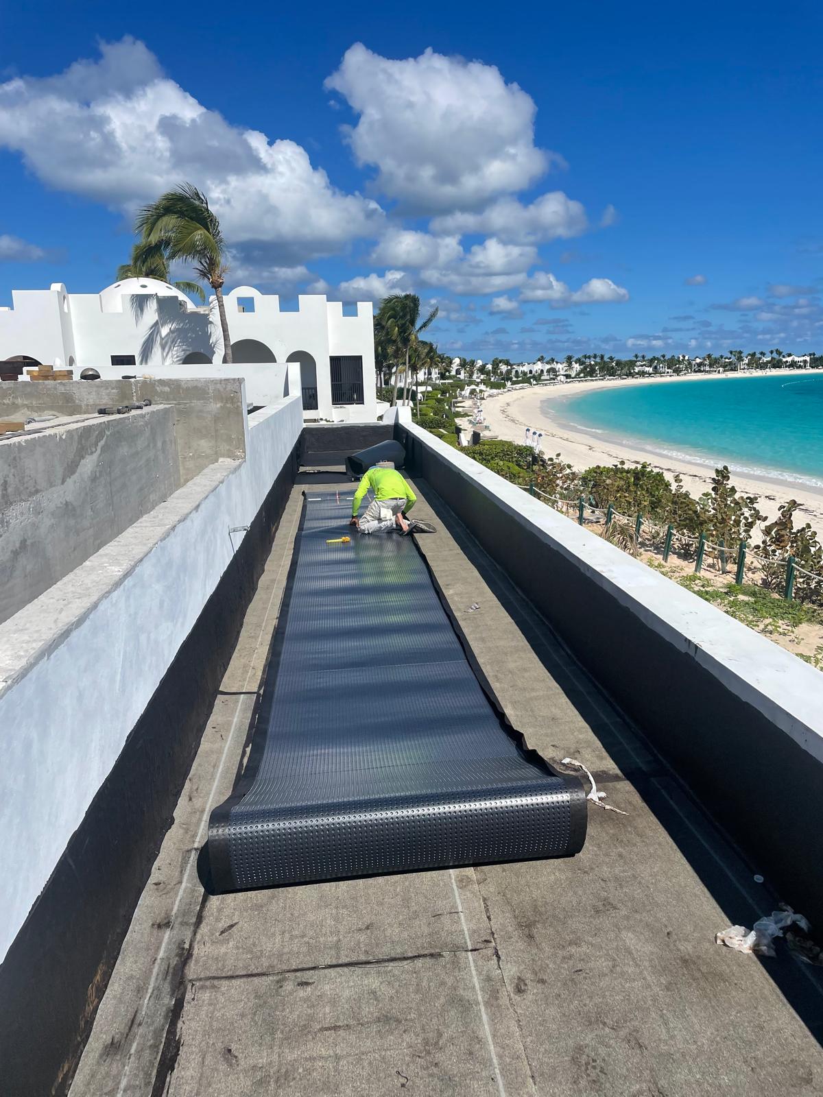 Beachfront roof installation