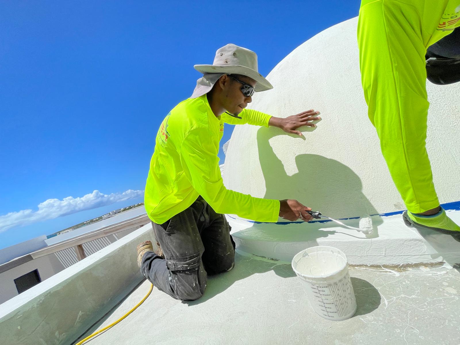 Domed structure coating