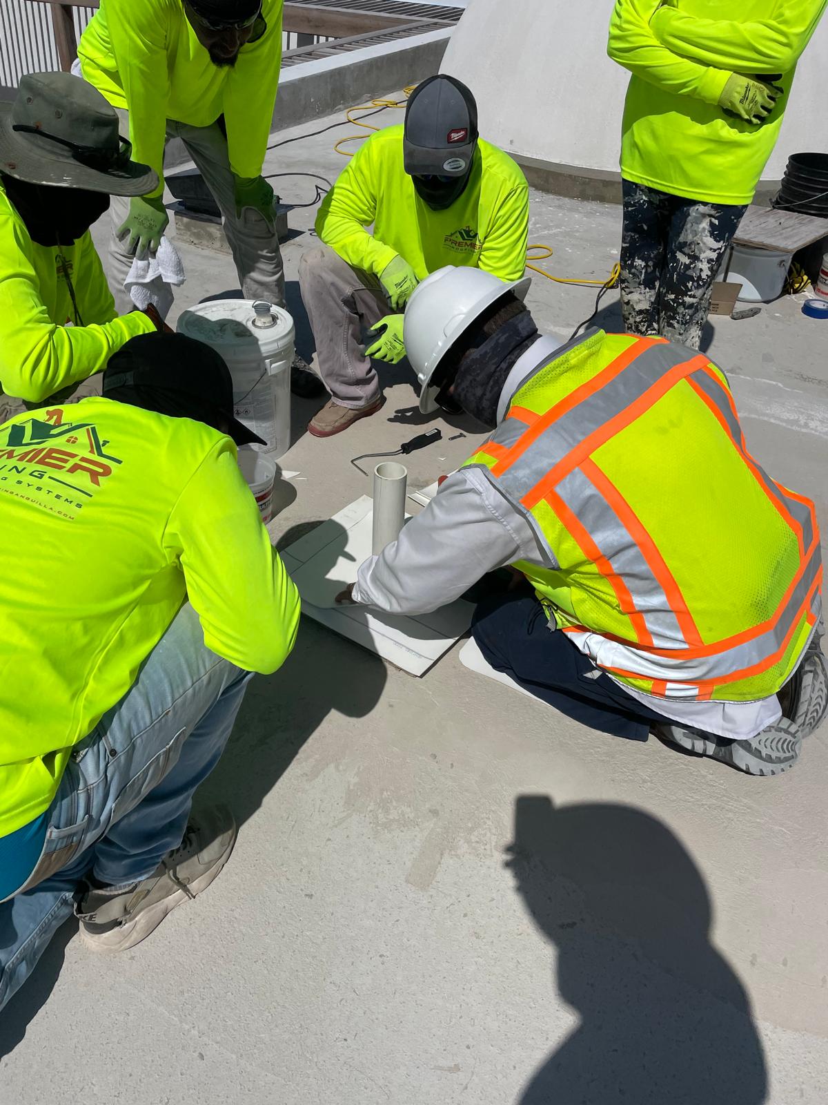 Premier Roofing team at work